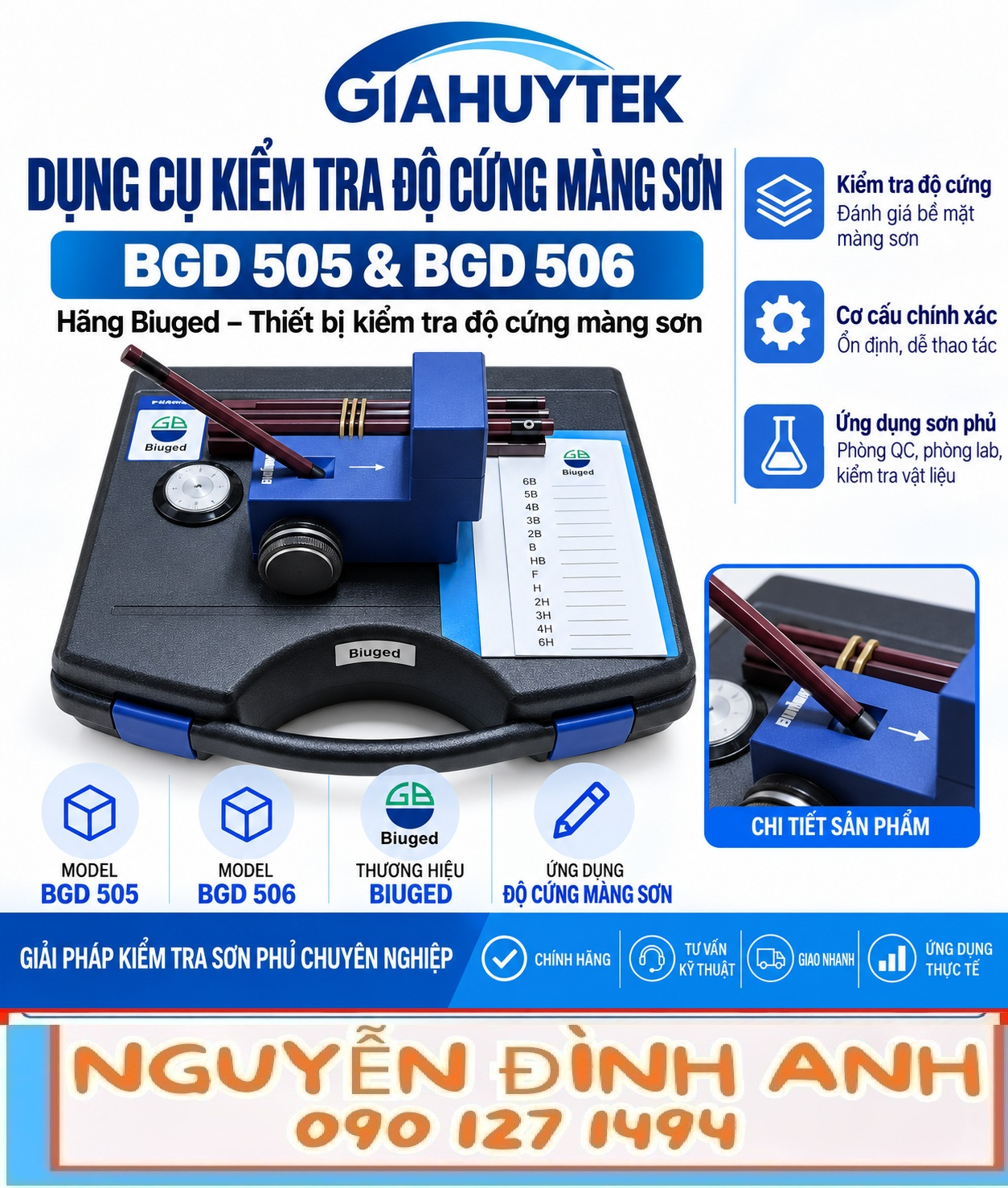 Dụng cụ kiểm tra độ cứng màng sơn Biuged BGD 505 và BGD 506