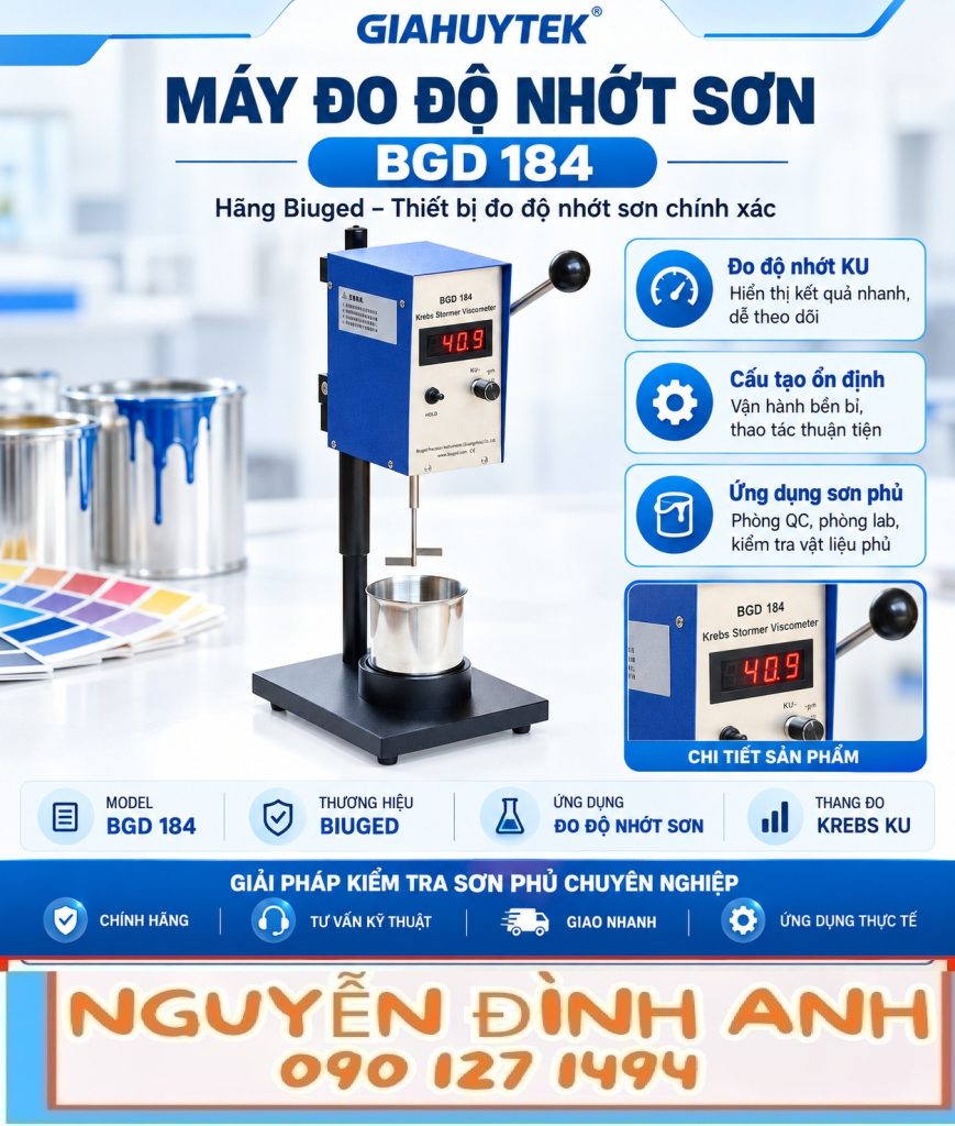 Máy đo độ nhớt sơn Biuged BGD 184 với cánh đo Krebs Stormer và màn hình số
